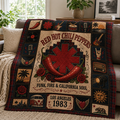 Red Hot Chilli Pepper Quilt Blanket – Iconic Lion Album Cover Inspired High Quality Quilt Blanket