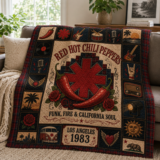 Red Hot Chilli Pepper Quilt Blanket – Iconic Lion Album Cover Inspired High Quality Quilt Blanket