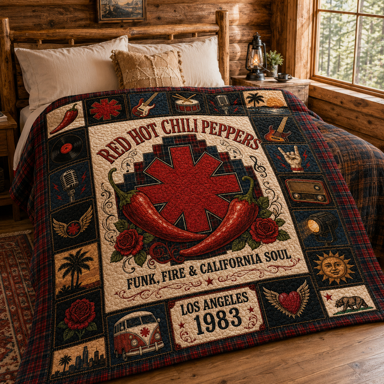 Red Hot Chilli Pepper Quilt Blanket – Iconic Lion Album Cover Inspired High Quality Quilt Blanket