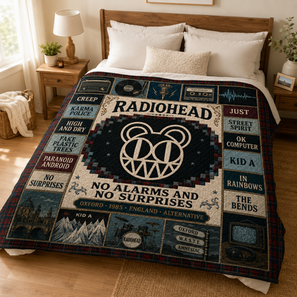 Radiohead Modified Bear Quilt Blanket – OK Computer Kid A High Quality Blanket For Fans