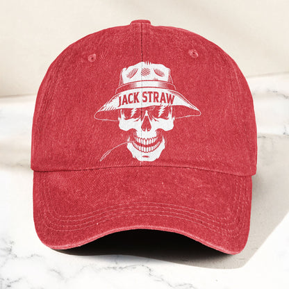 Grateful Dead Jack Straw Skull Lightning Eyes Music Merch Denim Cap – Retro Vintage Dad Cap Gift For Dad (With Box)