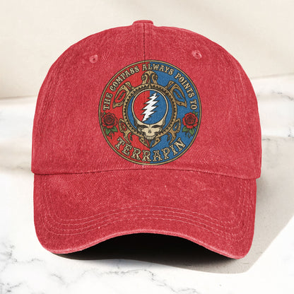 Grateful Dead Terrapin Station Compass Points Denim Cap – Retro Vintage Dad Cap Gift For Dad (With Box)