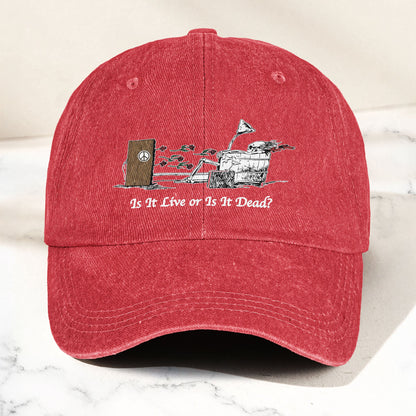 Grateful Dead Is It Live Or Is It Dead Music Merch Denim Cap – Retro Vintage Dad Cap Gift For Dad (With Box)