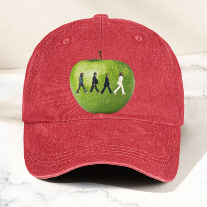 The Beatles Abbey Road Apple Graphic Music Merch Denim Cap – Retro Vintage Dad Cap Gift For Dad (With Box)