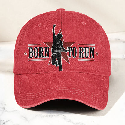 Bruce Springsteen Born To Run Music Merch Denim Cap – Retro Vintage Dad Cap Gift For Dad (With Box)