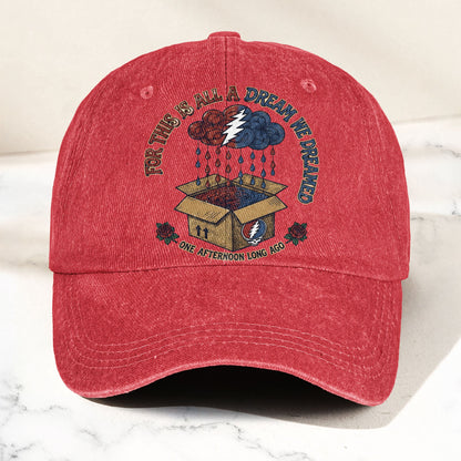 Grateful Dead Box Of Rain Dream We Dreamed Music Merch Denim Cap – Retro Vintage Dad Cap Gift For Dad (With Box)