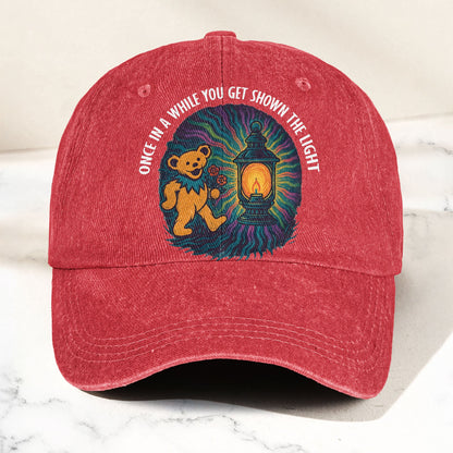Grateful Dead Scarlet Begonias Shown The Light Dancing Bear Denim Cap – Retro Vintage Dad Cap Gift For Dad (With Box)