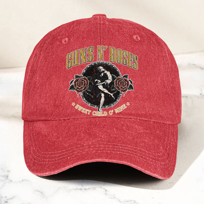 Guns N Roses Sweet Child O Mine Rock Music Merch Denim Cap – Retro Vintage Dad Cap Gift For Dad (With Box)