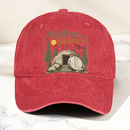 The Rolling Stones Christian Parody Empty Tomb Music Merch Denim Cap – Retro Vintage Dad Cap Gift For Dad (With Box)