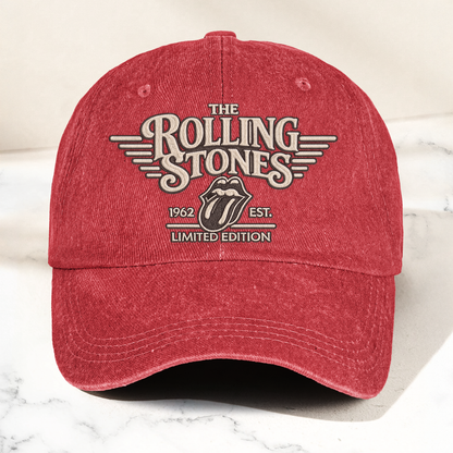 The Rolling Stones Tongue Logo Est 1962 Denim Cap – Retro Vintage Dad Cap Gift For Dad (With Box)