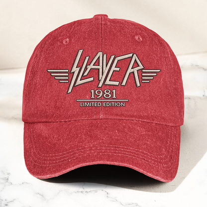Slayer Band Logo Est 1981 Denim Cap – Retro Vintage Dad Cap Gift For Dad (With Box)