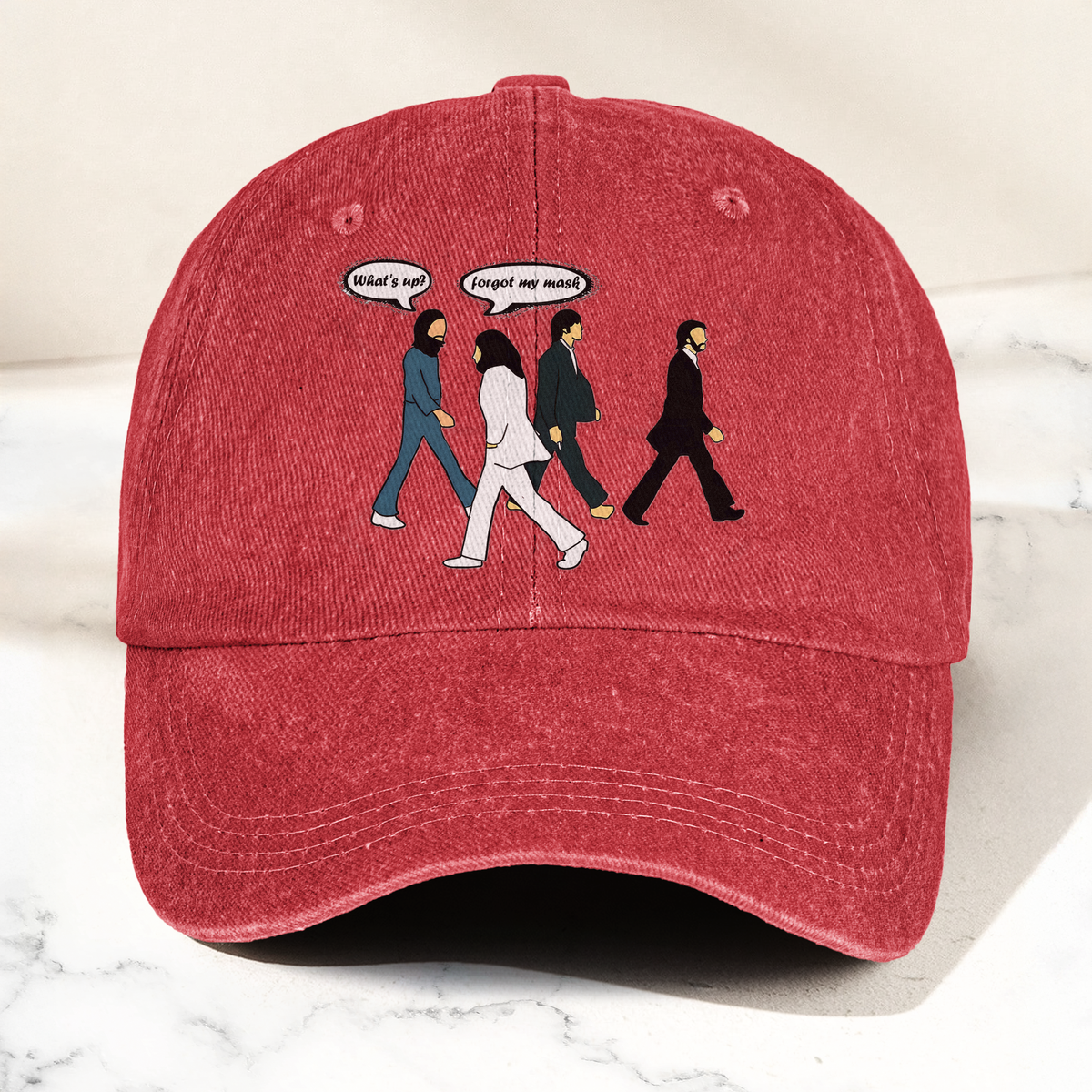 The Beatles Abbey Road Parody Vintage Denim Cap – Retro Music Band Cap Gift For Dad (With Box)
