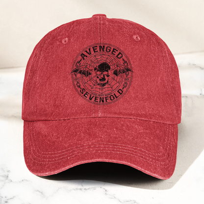 Avenged Sevenfold Deathbat Logo Denim Cap – Retro Vintage Dad Cap Gift For Dad (With Box)