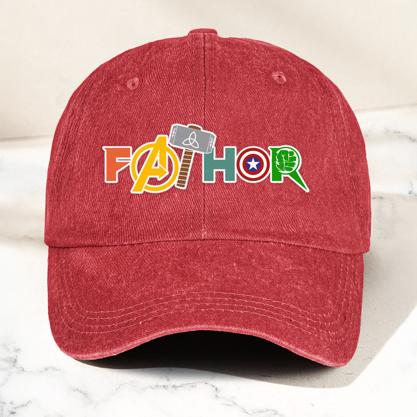 FATHOR Denim Cap – Superhero Dad Hat Gift ( With Box )