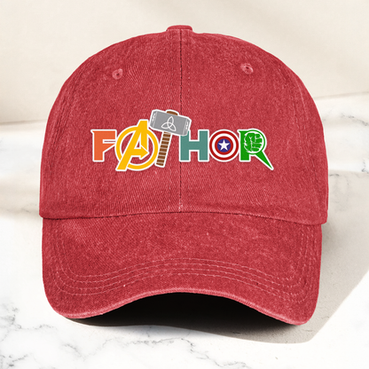FATHOR Denim Cap – Superhero Dad Hat Gift ( With Box )