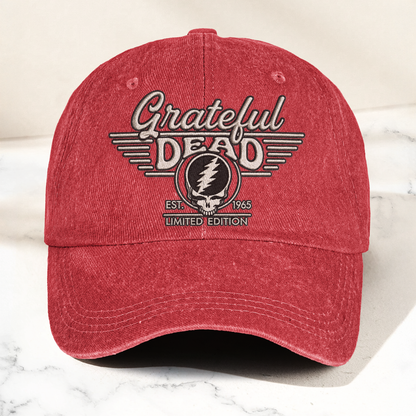 Grateful Dead Steal Your Face Est 1965 Denim Cap – Retro Vintage Dad Cap Gift For Dad (With Box)