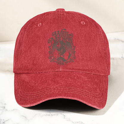 Willie Nelson Portrait Denim Cap – Retro Music Willie Nelson Cap Gift For Dad (With Box)