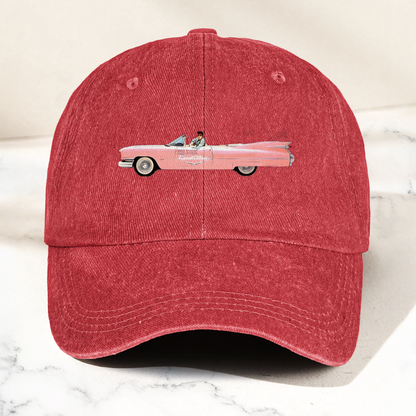 Elvis Presley The Pink Car Denim Cap – Vintage Elvis Presley Merch Gift for Dad (With Box)