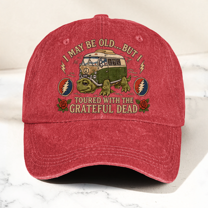 Grateful Dead I May Be Old But I Toured Bus Terrapin Denim Cap – Retro Vintage Dad Cap Gift For Dad (With Box)