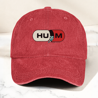 Hum Medication Parody Vintage Dad Hat – Funny Graphic Hum Band Cotton Cap (With Box)