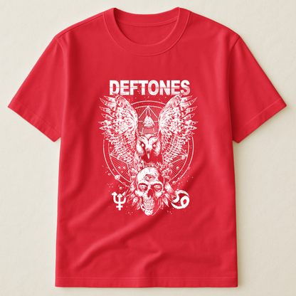 Deftones Owl and Skull T-Shirt – Retro Rock Music Band Deftones Merch Tee