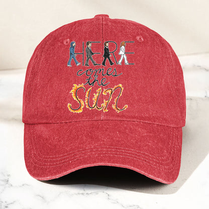 Here Comes the Sun Denim Cap – Retro The Beatles Tribute Merch Dad Hat (With Box)