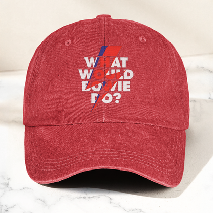 What Would Bowie Do Vintage Denim Cap – Retro Music David Bowie Cap Gift For Dad (With Box)