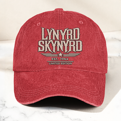 Lynyrd Skynyrd Band Logo Est 1964 Denim Cap – Retro Vintage Dad Cap Gift For Dad (With Box)