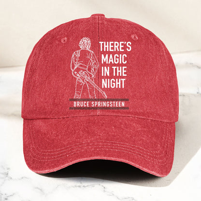 Bruce Springsteen Magic In The Night Denim Cap - Retro Vintage Dad Cap Gift For Dad (With Box)