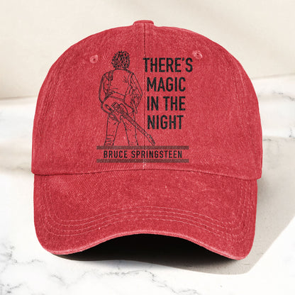 Bruce Springsteen Magic In The Night Black Version Denim Cap - Retro Vintage Dad Cap Gift For Dad (With Box)