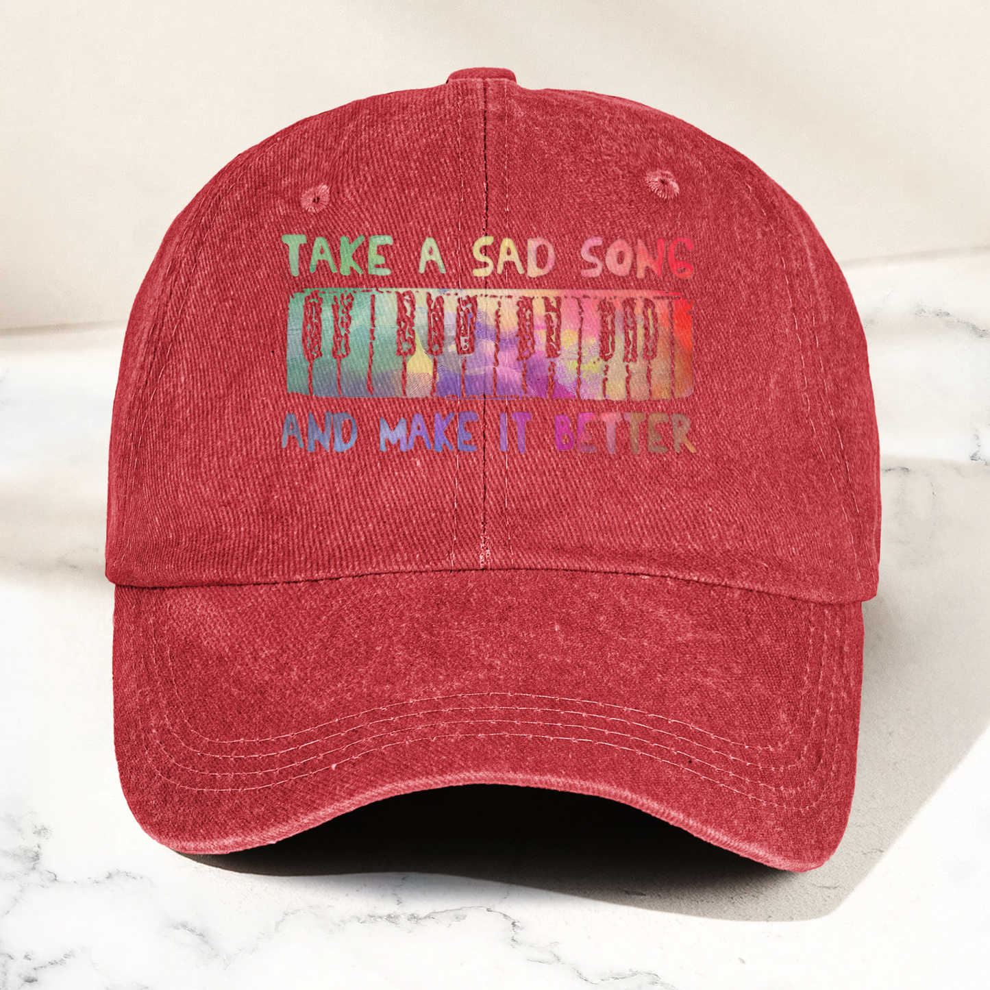 The Beatles Accent Cap – “Take a Sad Song” Piano Lyric Design ( With Box )