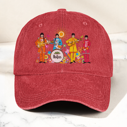 Pepper's Lonely Hearts Club Band Denim Cap – Retro The Beatles Tribute Merch Dad Hat (With Box)