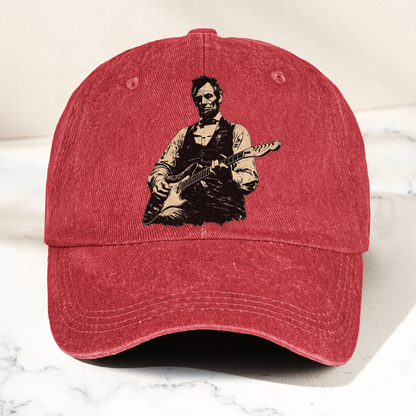 Abraham Lincoln Patriotic History Denim Cap – Vintage Dad Cap Gift For Dad (With Box)