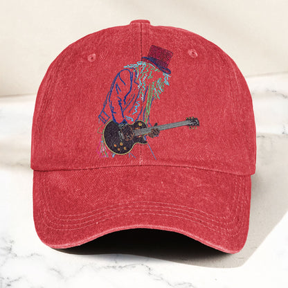 Guns N’ Roses Guitar Graphic Denim Cap – Retro Vintage Dad Cap Gift For Dad (With Box)