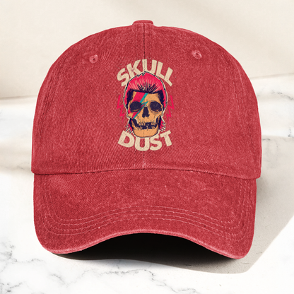 David Bowie Skull Ziggy Stardust Denim Cap – Retro Punk Rock Music Fan Cap Gift For Dad (With Box)