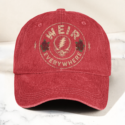 Grateful Dead Weir Everywhere Steal Your Face Bob Weir Denim Cap – Retro Vintage Dad Cap Gift For Dad (With Box)