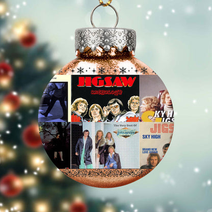 Jigsaw Album Collage Ornament – Classic Pop & Soft Rock Christmas Decoration
