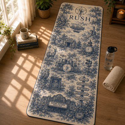 Rush Toile de Jouy Yoga Mat – Progressive Rock Vintage Fitness & Exercise Mat