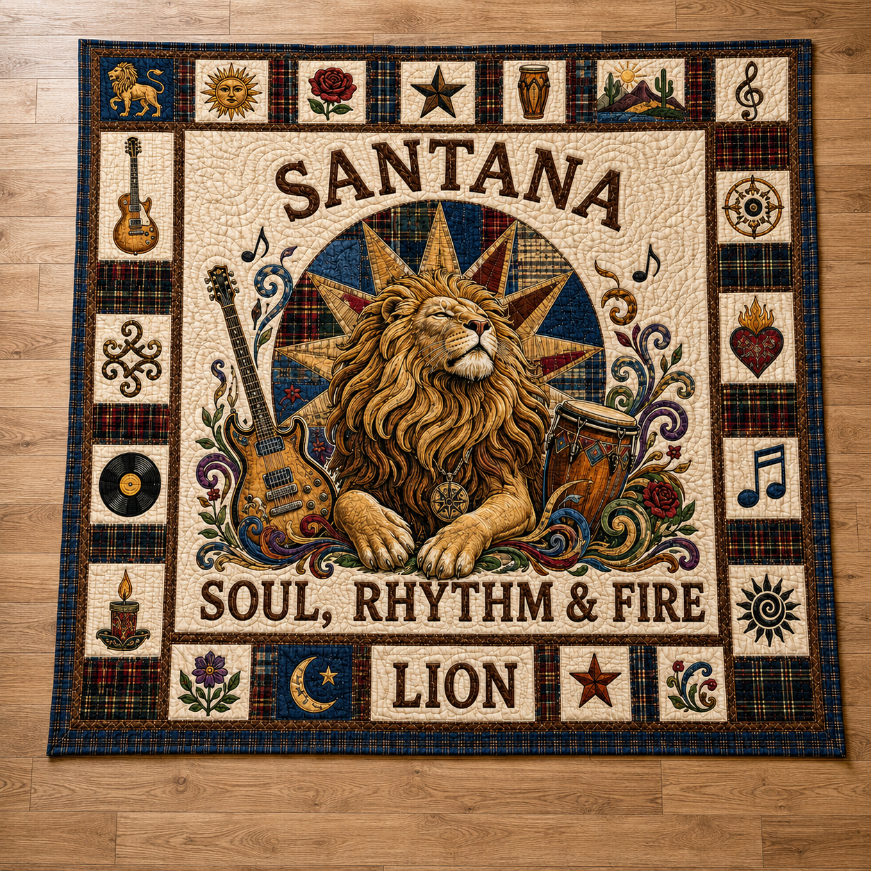 Santana Quilt Blanket – Iconic Lion Album Cover Inspired High Quality Quilt Blanket
