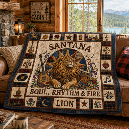 Santana Quilt Blanket – Iconic Lion Album Cover Inspired High Quality Quilt Blanket