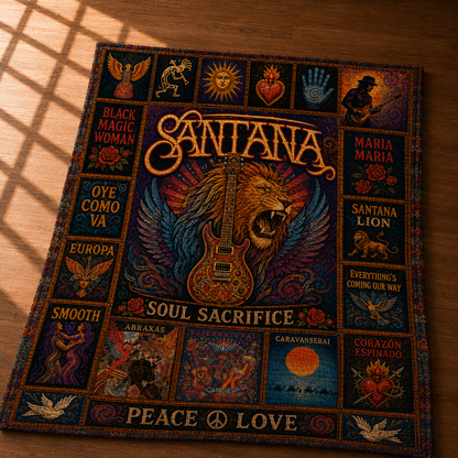 Santana Quilt Blanket – Tribute To The Mexican Legend Quilt Blanket