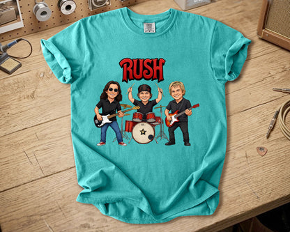 Rush Comfort Colors Tee – Geddy Lee Neil Peart Alex Lifeson Band Members Tribute Shirt