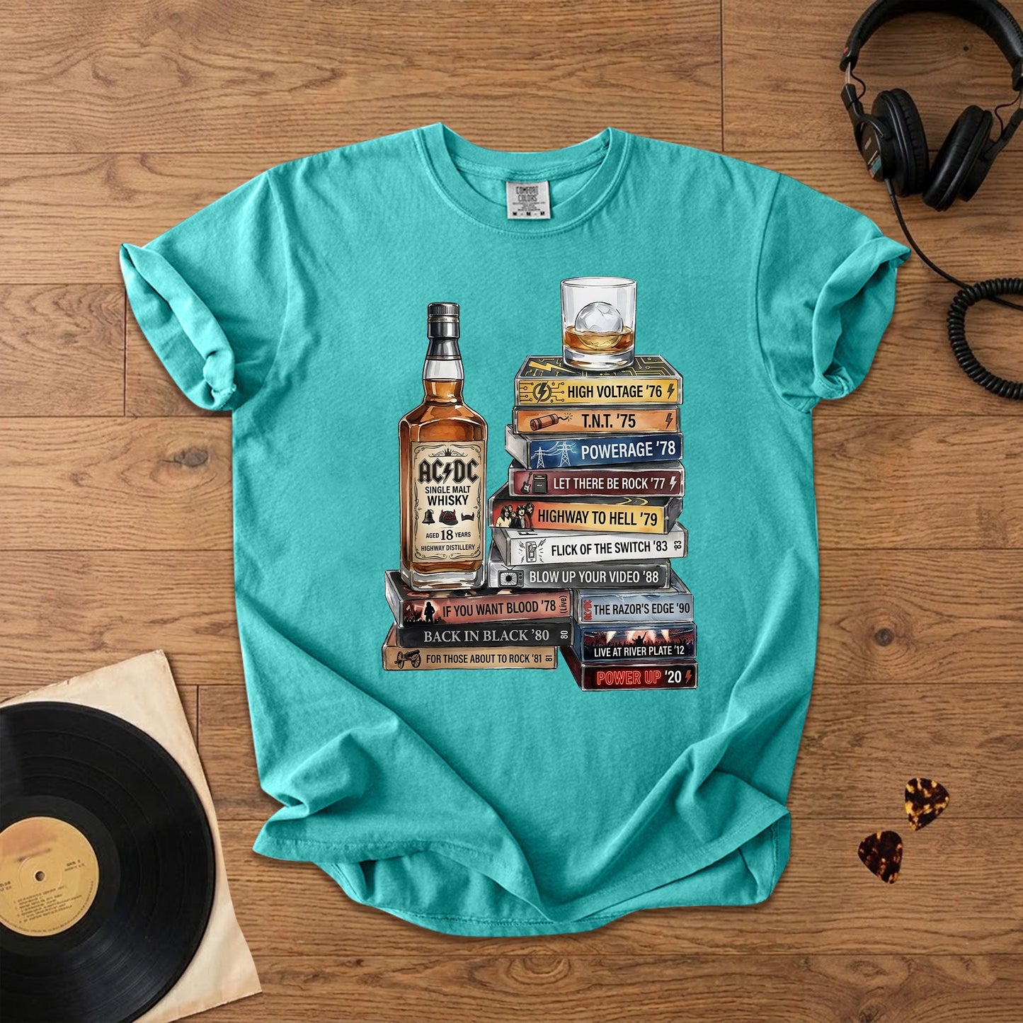 ACDC Cassette Album Collection T-Shirt – Retro Rock Music ACDC Merch Tee