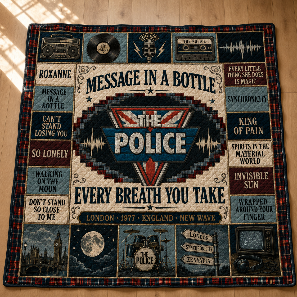 The Police Message In A Bottle Quilt Blanket – London 1977 British Rock High Quality Blanket