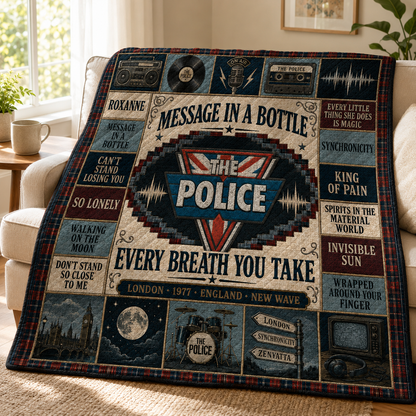 The Police Message In A Bottle Quilt Blanket – London 1977 British Rock High Quality Blanket