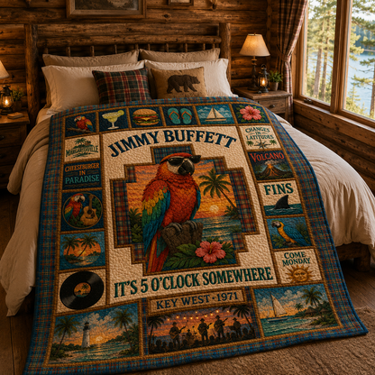 Jimmy Buffett Quilt Blanket – Parrot Inspired High Quality Quilt Blanket