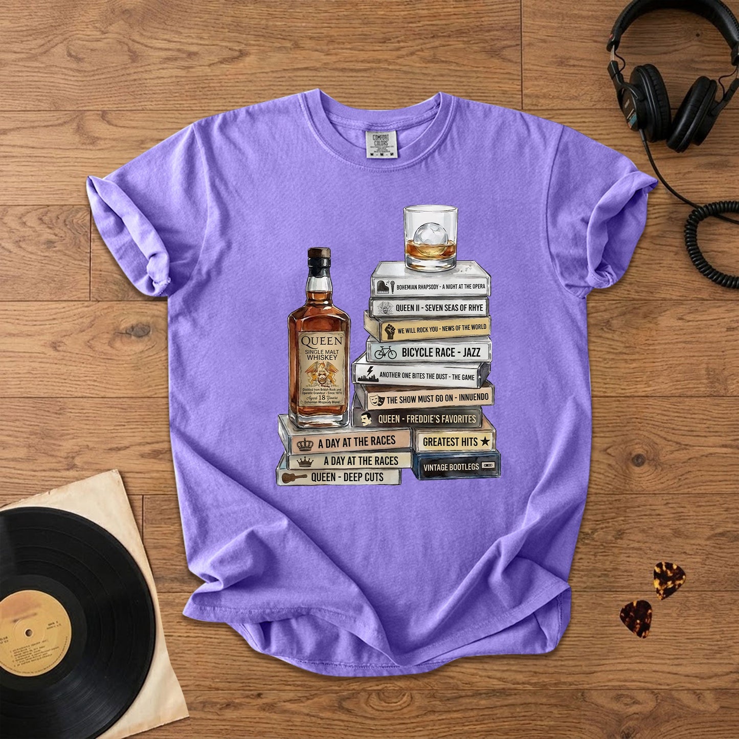 Queen Band Cassette Album Collection T-Shirt – Vintage Rock Music Queen Band Merch Tee