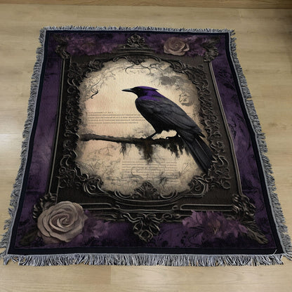 The Raven Woven Blanket – Inspired by Edgar Allan Poe