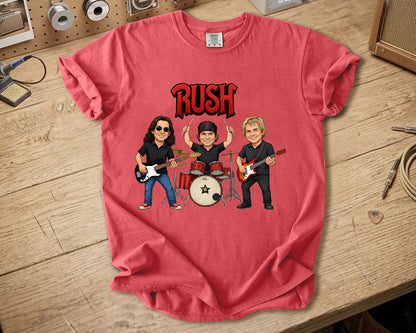 Rush Comfort Colors Tee – Geddy Lee Neil Peart Alex Lifeson Band Members Tribute Shirt