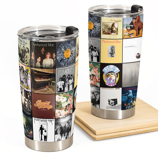 Fleetwood Mac Album Collage Tumbler – Classic Rock Nostalgia Tribute